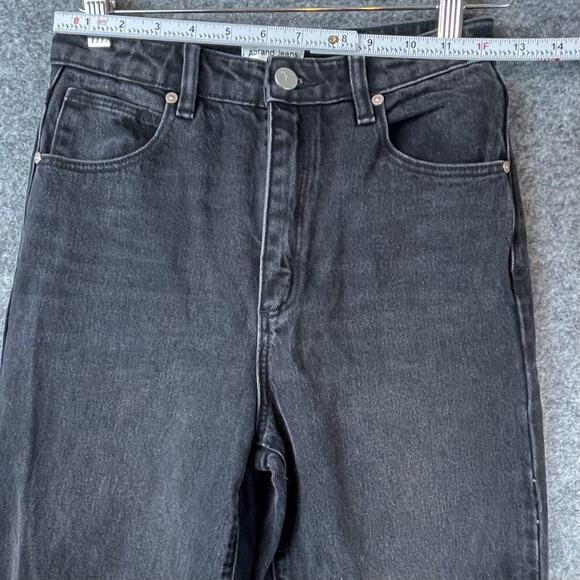 Abrand Jeans Womens 26 Black A '94 High & Wide Stretch Ripped Thrashed Baggy - Picture 6 of 8